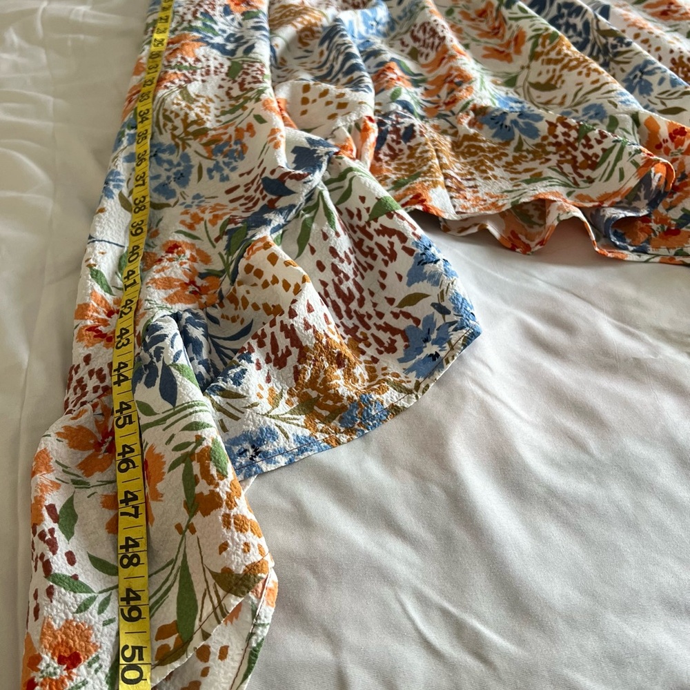 Three Bird Nest Floral Dress with Blue and Orange - Picture 4 of 7